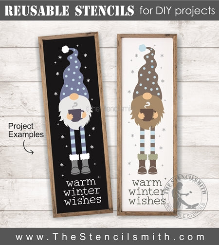 7159 - warm winter wishes gnome - The Stencilsmith