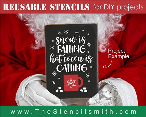 7160 - snow is falling hot cocoa - The Stencilsmith