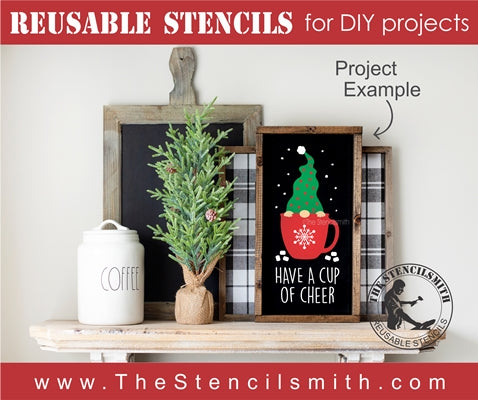 7165 - Have a cup of cheer gnome - The Stencilsmith