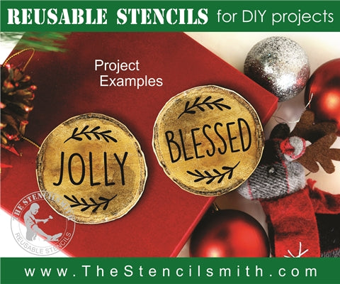 7183 - Christmas words (round ornament) - The Stencilsmith