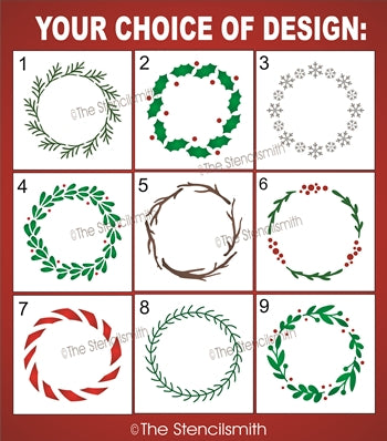 7187 - Simple Winter Wreaths - The Stencilsmith