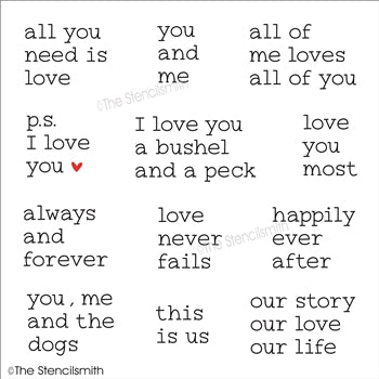 7213 - Love phrases - The Stencilsmith