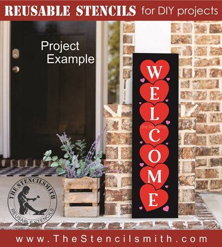 7223 - welcome (hearts) - The Stencilsmith