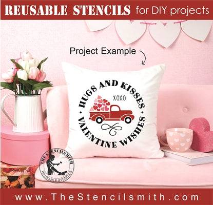 7263 - Hugs and kisses Valentine wishes - The Stencilsmith