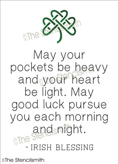 7313 - Irish Blessing - may your pockets be - The Stencilsmith