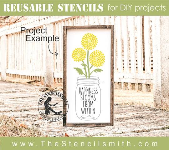 7433 - Happiness Blooms from Within - The Stencilsmith