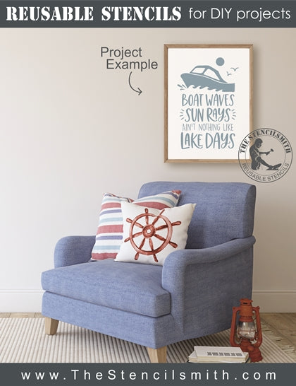 7474 - Boat waves Sun rays - The Stencilsmith