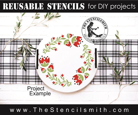 7529 - floral wreath - The Stencilsmith