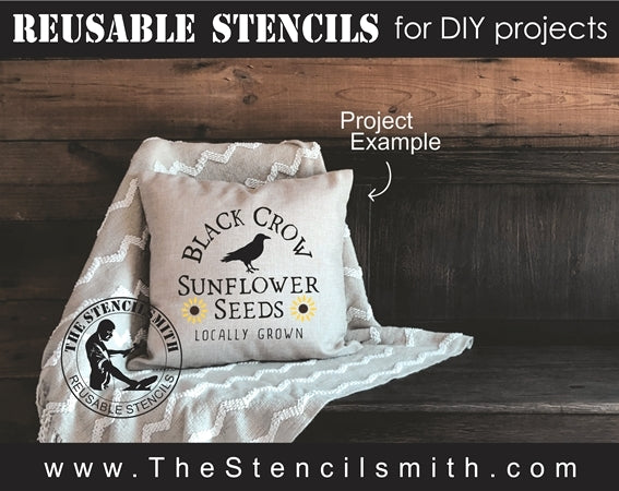 7536 - black crow sunflower seeds - The Stencilsmith
