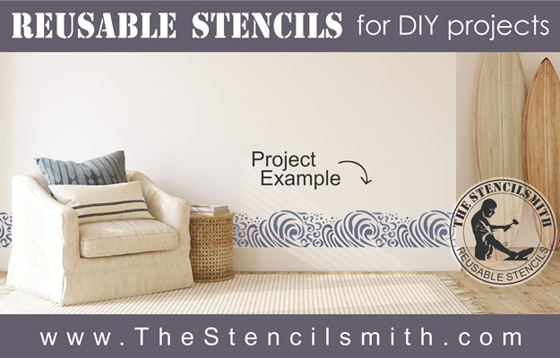7614 - repeating beach wave - The Stencilsmith