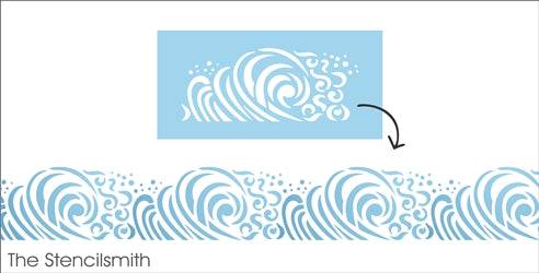 7614 - repeating beach wave - The Stencilsmith