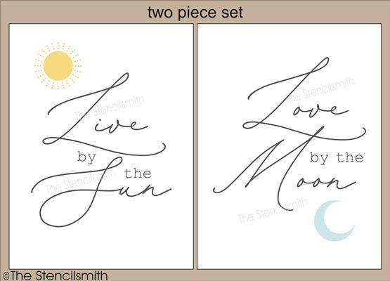 7618 - Live by the sun Love by the moon - 2pc set - The Stencilsmith