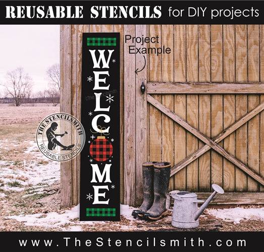 7763 - Welcome (plaid ornament) - The Stencilsmith