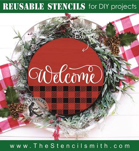 7766 - Welcome (small checks) - The Stencilsmith