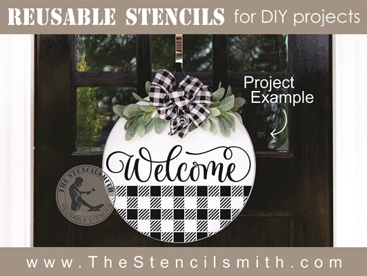 7766 - Welcome (small checks) - The Stencilsmith