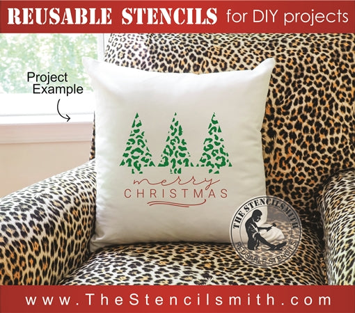 7825 - Merry Christmas (leopard trees) - The Stencilsmith