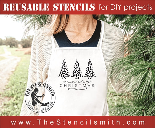 7825 - Merry Christmas (leopard trees) - The Stencilsmith