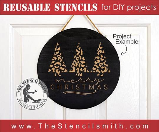 7825 - Merry Christmas (leopard trees) - The Stencilsmith