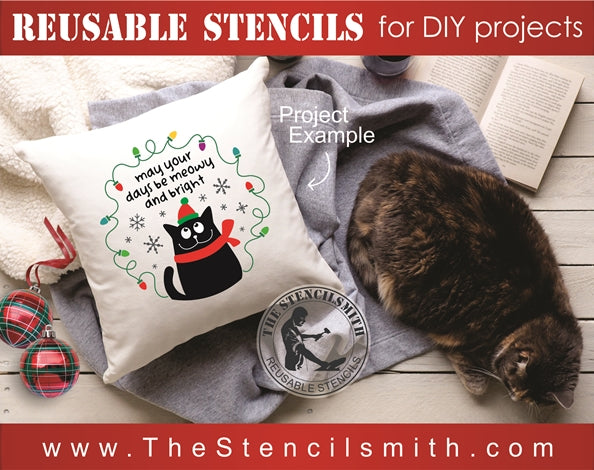 7828 - may your days be meowy and bright - The Stencilsmith