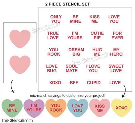 7927 - Conversation Hearts (2pc set) - The Stencilsmith