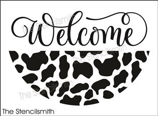 7965 - Welcome (cow print) - The Stencilsmith
