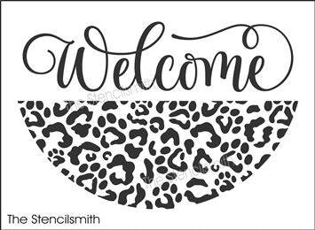 7973 - Welcome (paw print leopard) - The Stencilsmith