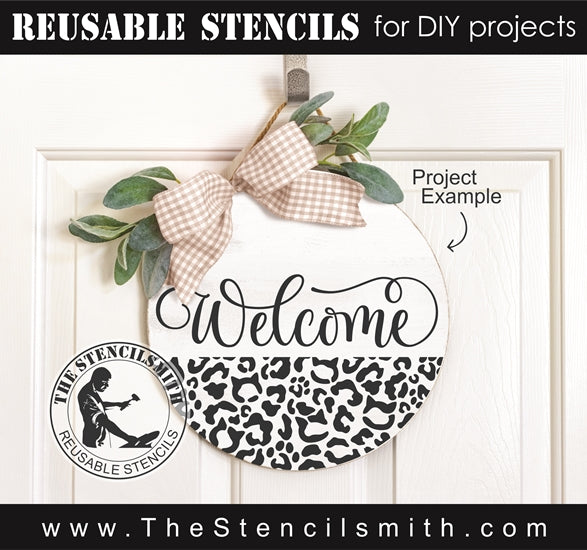 7974 - Welcome (cat leopard) - The Stencilsmith