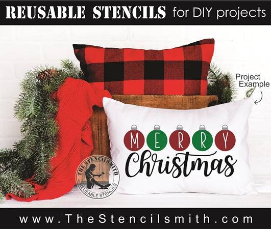 7906 - Merry Christmas (ornaments) - The Stencilsmith