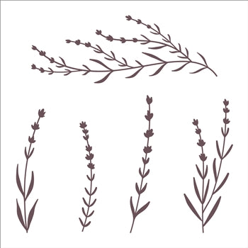 lavender flower stencils lavender sprigs reusable stencil for DIY crafts LG