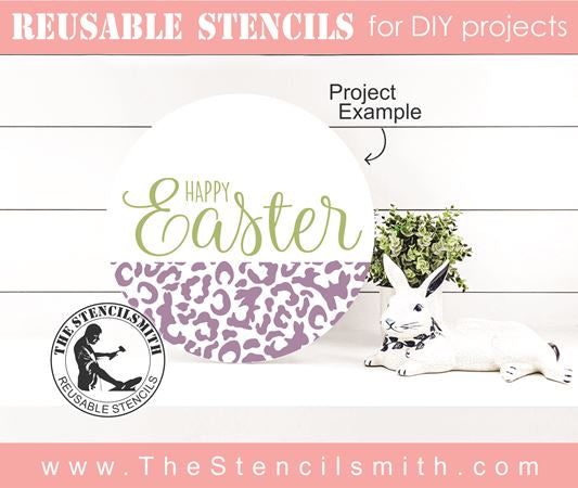 8033 - Happy Easter (bunny/egg leopard) - The Stencilsmith