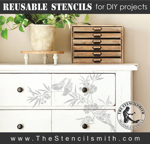 8036 - bird branch - The Stencilsmith