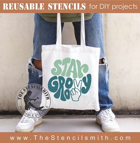 8077 - stay groovy - The Stencilsmith