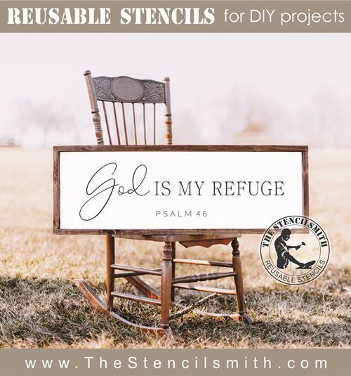 8128 - God is my refuge - The Stencilsmith