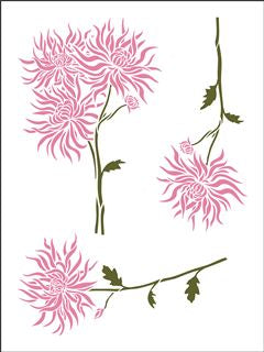 8144 - spider mums - The Stencilsmith