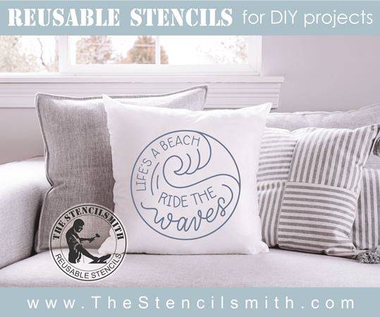 8232 - life's a beach ride the waves - The Stencilsmith