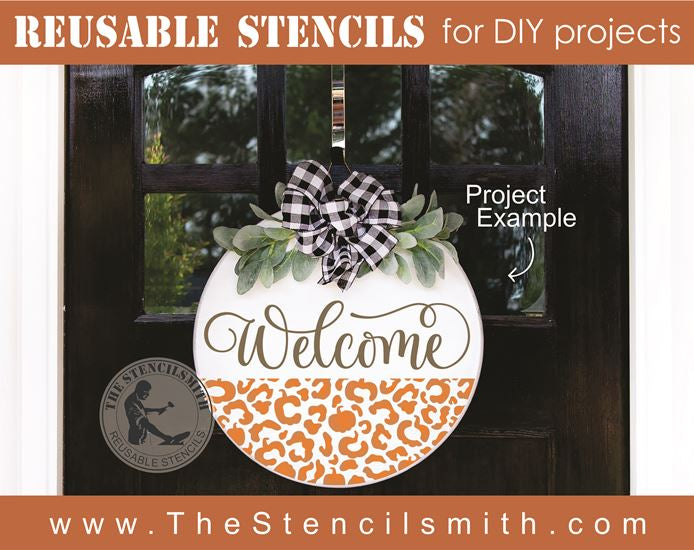 8354 - Welcome (pumpkin leopard) - The Stencilsmith