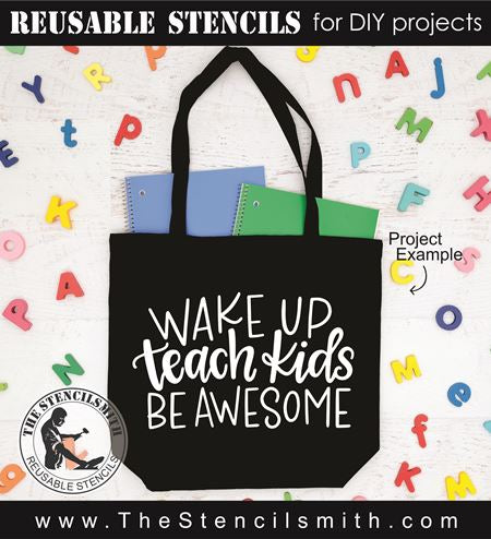8382 - wake up teach kids - The Stencilsmith