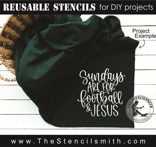 8391 - sundays are for football & jesus - The Stencilsmith