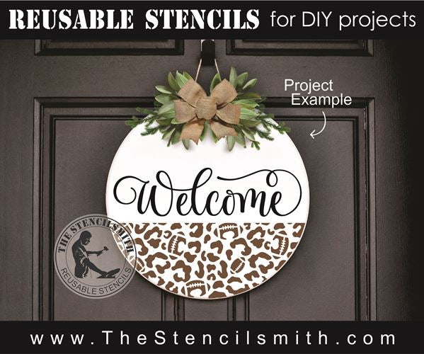 8394 - Welcome (football leopard) - The Stencilsmith