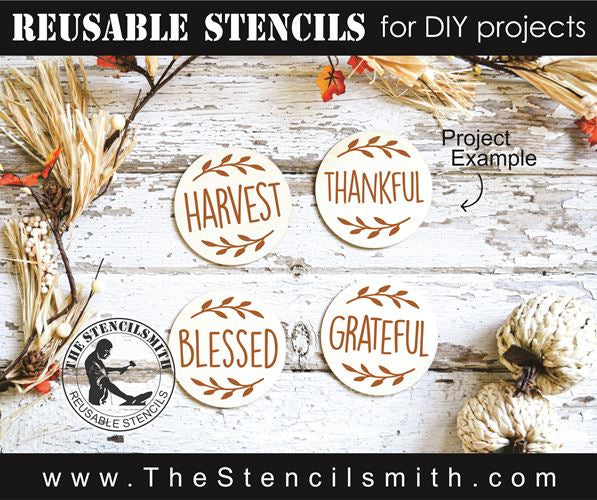 8401 - Fall words (round ornament) - The Stencilsmith