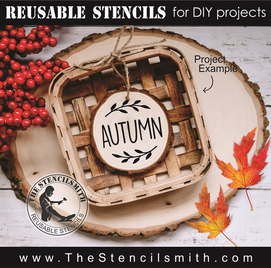 8401 - Fall words (round ornament) - The Stencilsmith