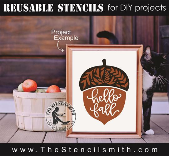 8424 - hello fall acorn - The Stencilsmith