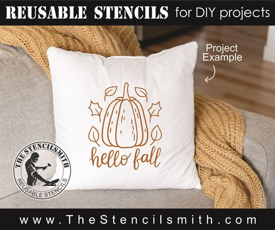 Hello Pumpkin Fall Art Reusable Silk Screen Stencils Self - Temu