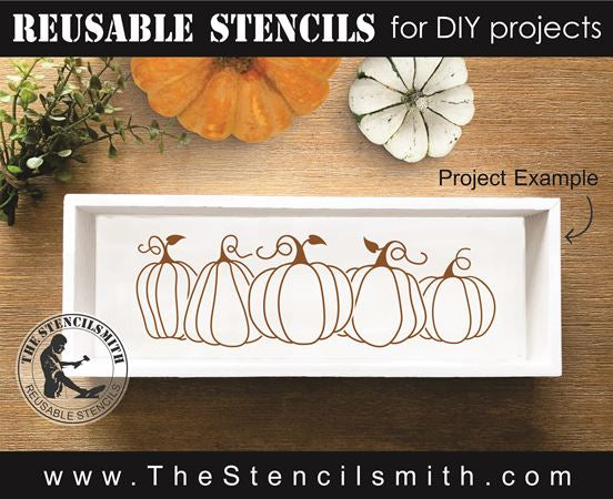 8439 - row of pumpkins - The Stencilsmith