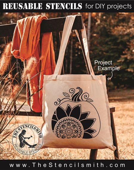 8444 - sunflower mandala pumpkin - The Stencilsmith