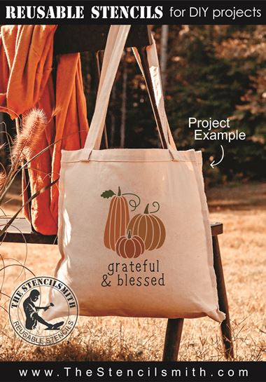 8456 - grateful & blessed - The Stencilsmith