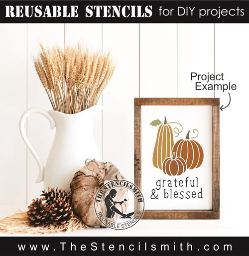 8456 - grateful & blessed - The Stencilsmith