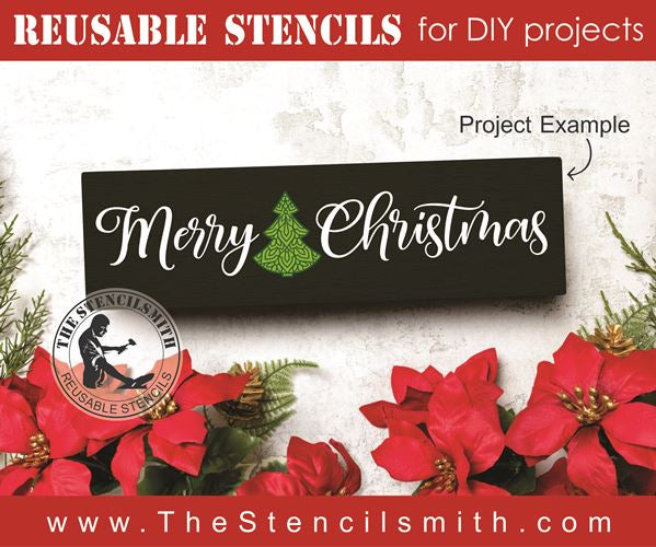 8465 - Merry Christmas (mandala tree) - The Stencilsmith