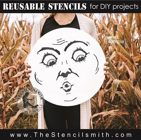 8521 - vintage moon face - The Stencilsmith