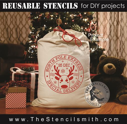 8535 - north pole express stamp - The Stencilsmith